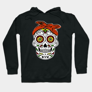 Craneo Dia De Los Muertos. Flower Sugar Skull with Bandana Dia De Muertos Shirt Hoodie